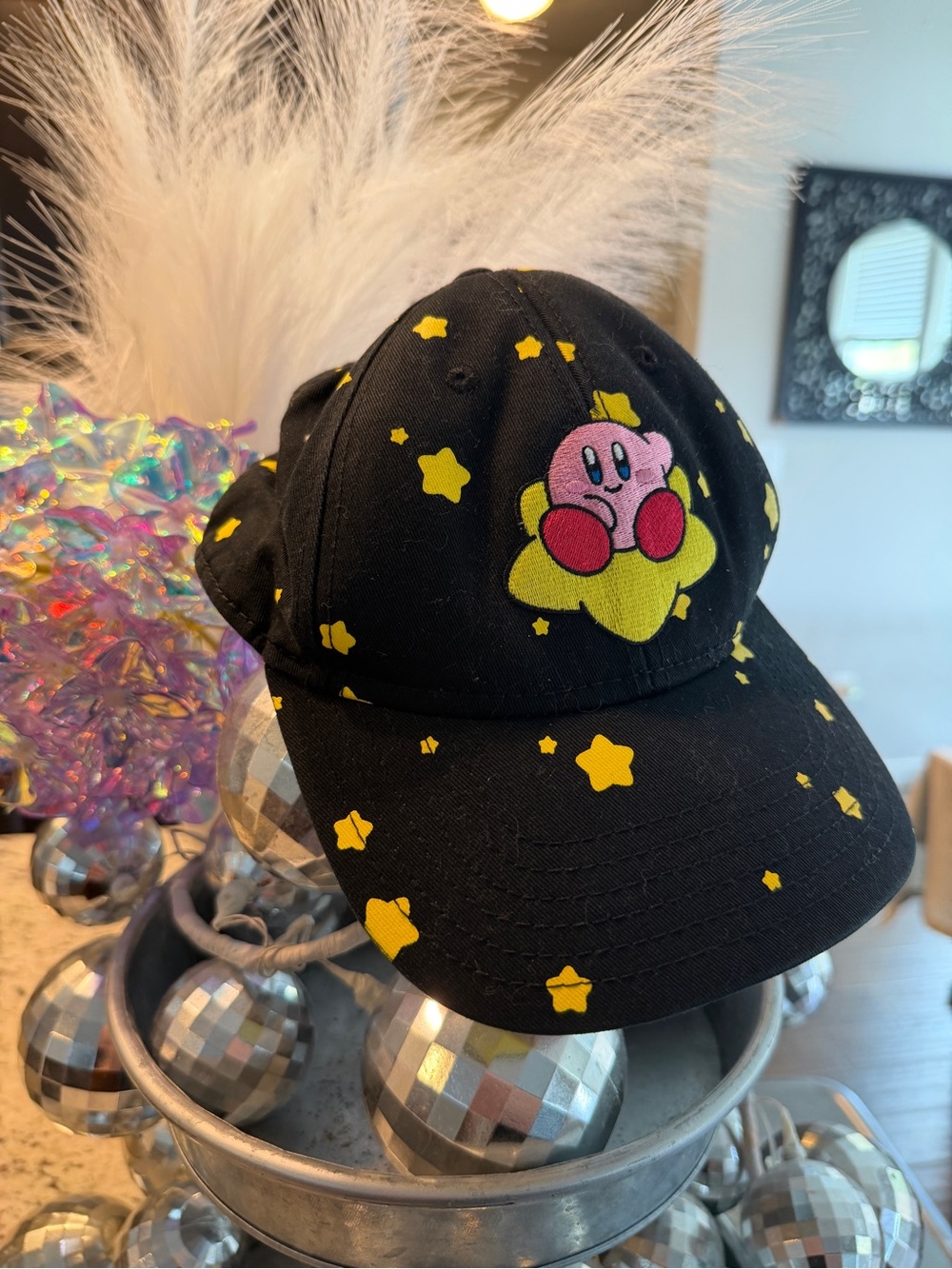 Nintendo Black Kirby Star Pattern Baseball Cap